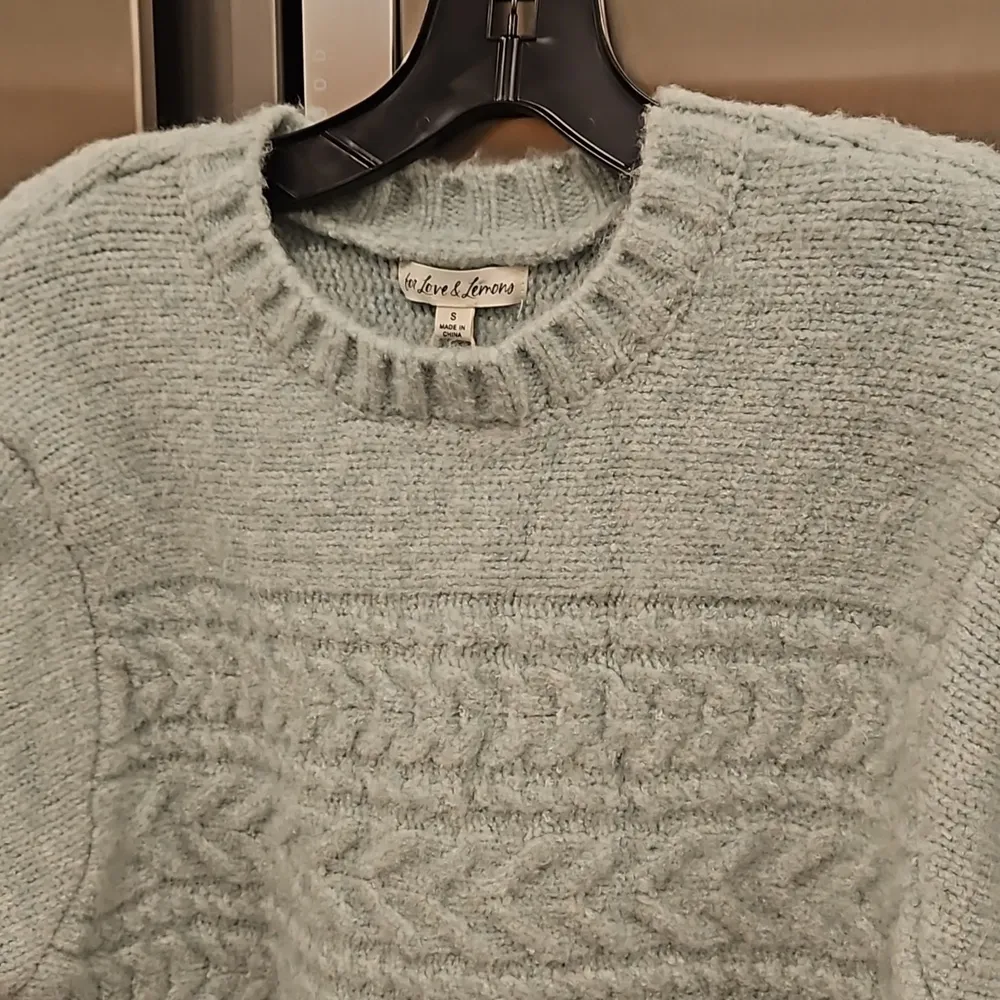 💕FOR LOVE & LEMONS💕 Dominique Shoulder Pad Sweater ~ Green Small S NWT - Image 12