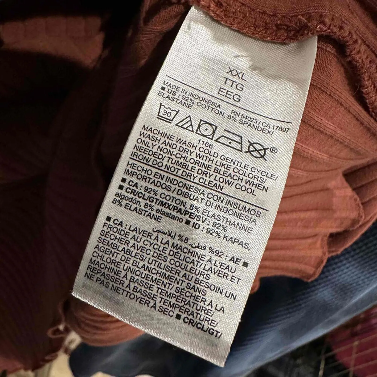 Old Navy Womens Burnt Orange‎ Ribbed Scoop Neck Cotton Blend Fitted Crop Top XXL - Image 7