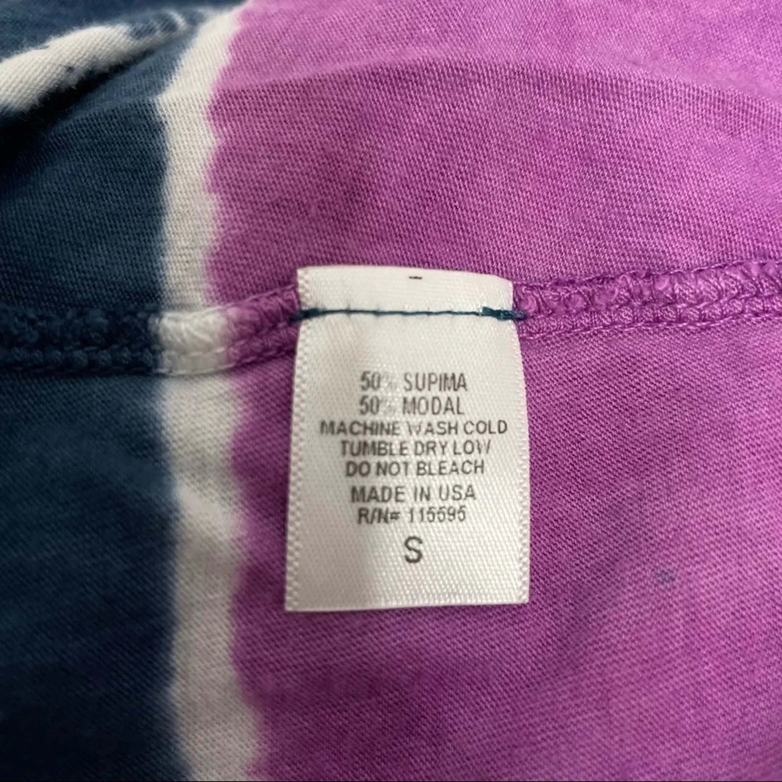 SOLOW Tie Dye Tank Top Womens Small Summer Boho Hippie Coastal Nautical Casual Blue - Image 9