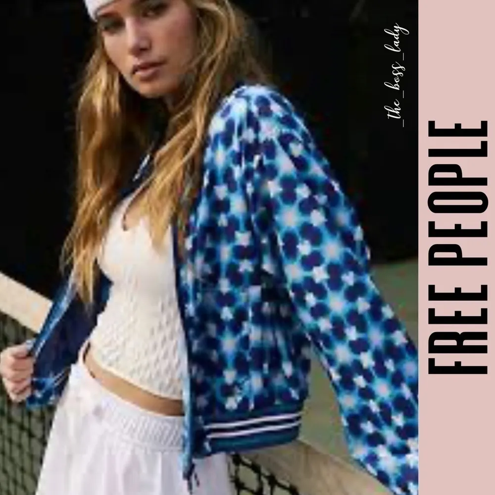 Free People bomber jacket activewear Movement zip up crop tennis sporty Large - Image 9