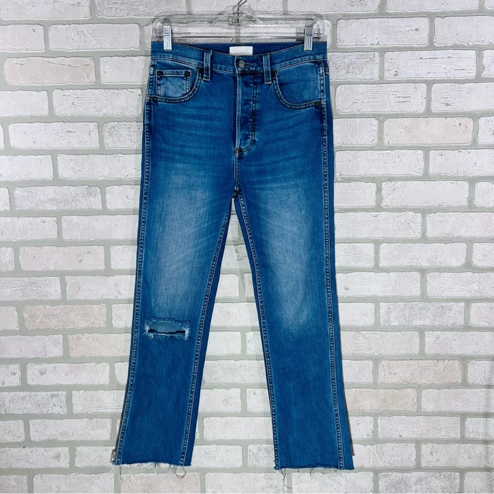 Boyish Dempsey Ripped Straight Leg Jeans in Claire’s Knee Wash Size 26 - Image 5