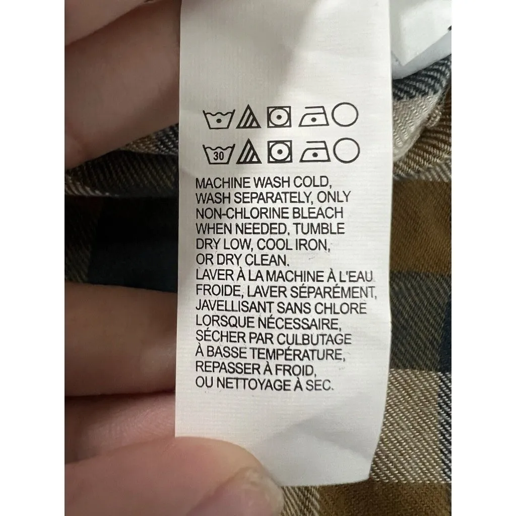 Lucky Brand Shirt Women Size Small Button Up‎ Plaid Back Buttons Preppy Modern - Image 6