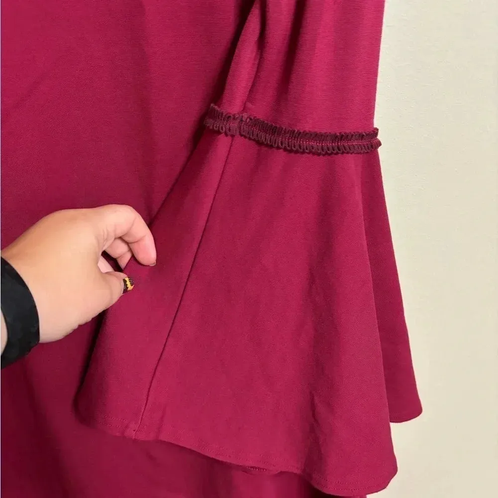 Nanette Lepore Dress Size 10 3/4 Sleevetrap W/Bell Cuff and Wide Boat Neck - Image 6