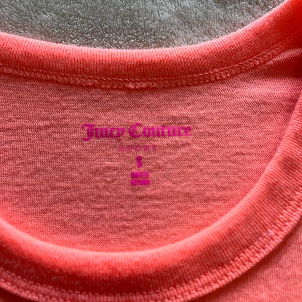 JUICY COUTURE Sport Coral Flowy Y2K Sleeveless Shirt Women’s Tank Top Sz S EUC - Image 4