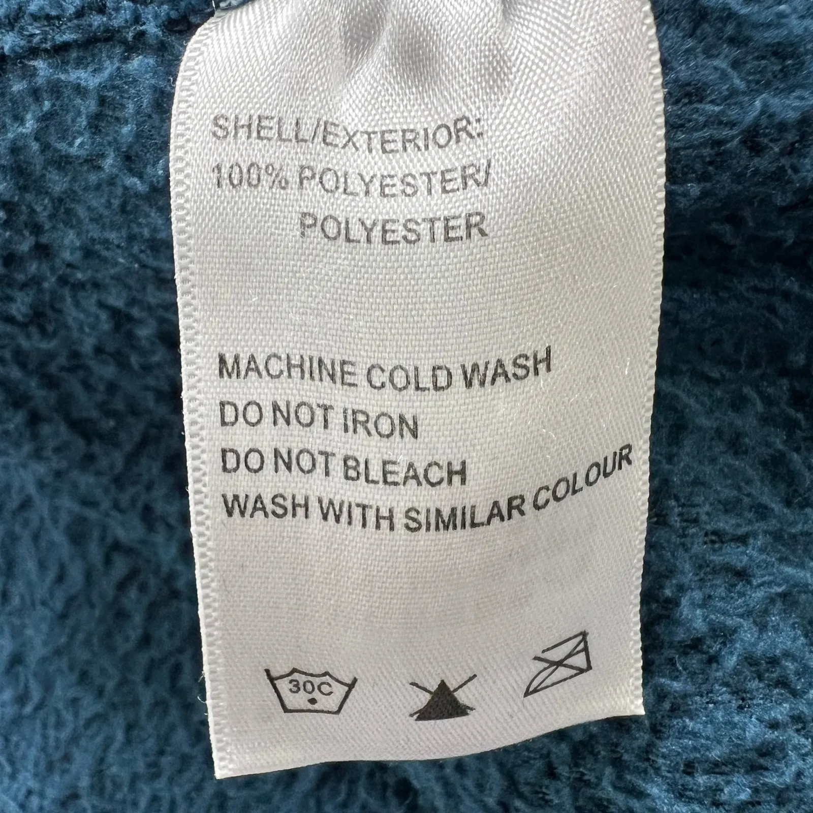 KAVU Fleece Pullover‎ Quarter Zip Sherpa Jacket Outdoor Cozy Blue Large Travel - Image 4