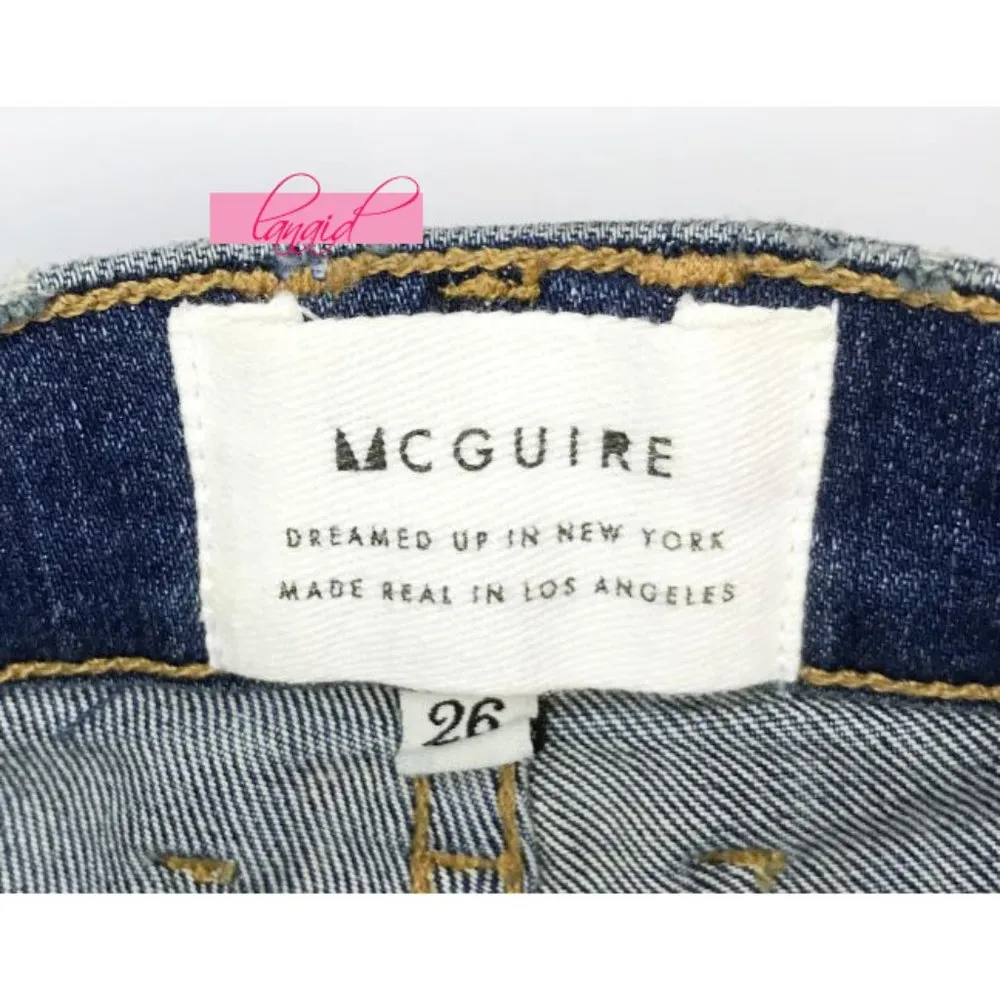 McGuire Deconstructed Denim Mini Skirt Stretchy Distressed Destroyed Ripped Jean - Image 6