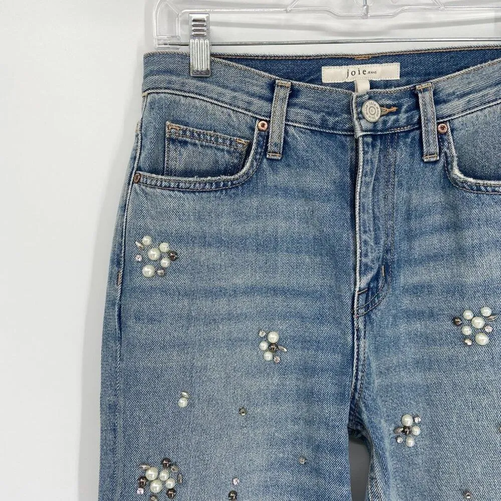 Joie Weslyn D Embellished Pearl Jeans Denim 26 - Image 3