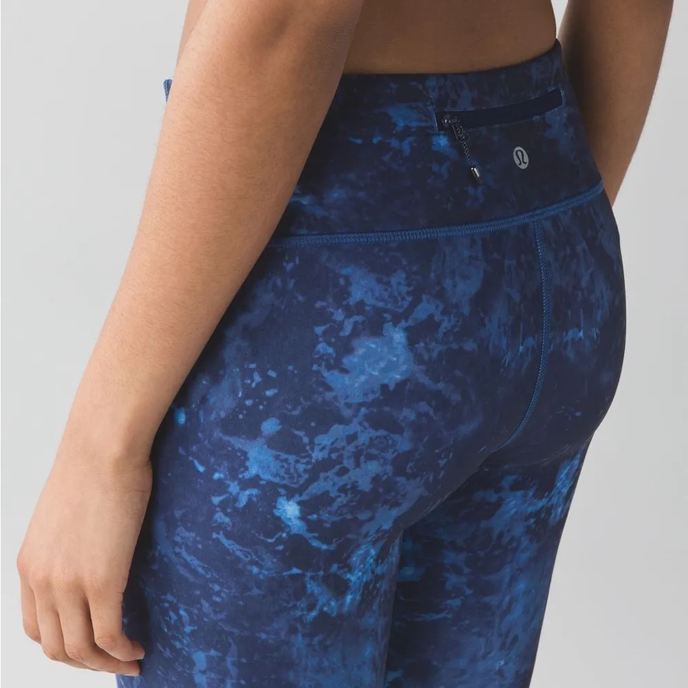 Lululemon Speed Wunder Tight Deep Sea/Women's Blue Tie-Dye Leggings - Image 4
