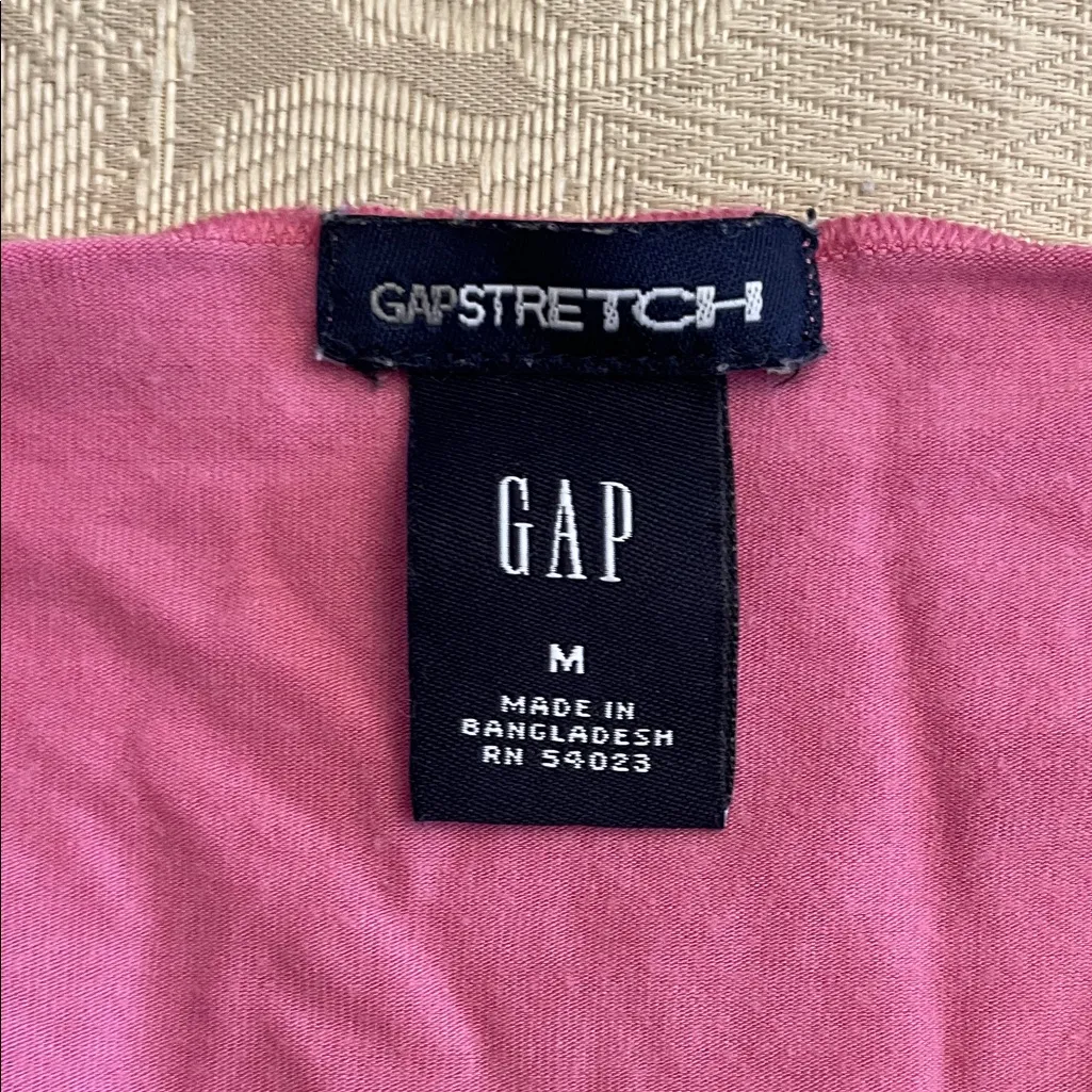 GAP Pink Long Sleeve Lace Trim Tee Lyocel & Spandex Size M - Image 8