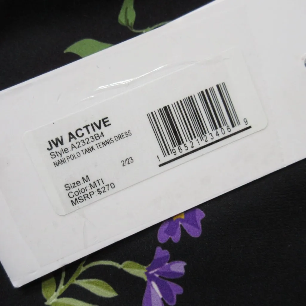 NWT Johhny Was Bee Active Nani Polo Tank Tennis Dress in Black Floral M $270 - Image 4