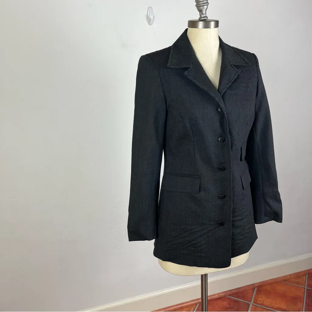Anni Kuan Grey Wool Blend Blazer Gray Size 4 - Image 2