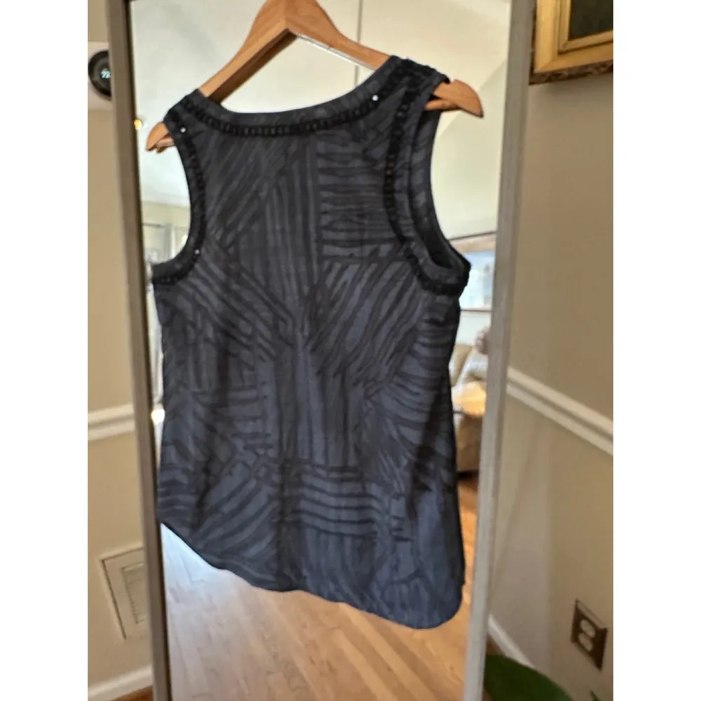 Cabi Beaded Tank‎ Top, Size S, Blue - Image 6