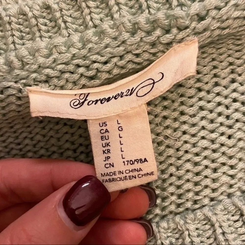 Turquoise Long Sleeve Sweater Size L - Image 3