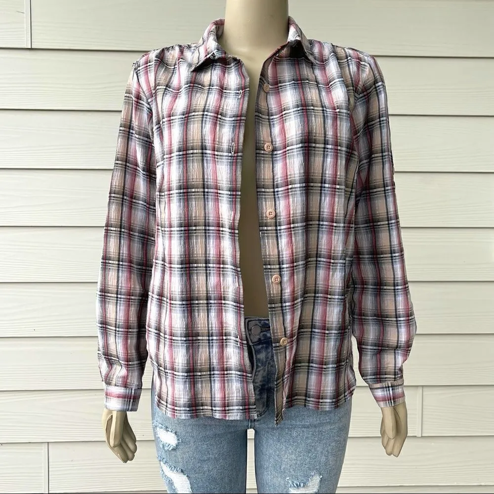 Woolrich Women’s Multicolored Plaid Button Up Shirt - Size Medium - Image 9