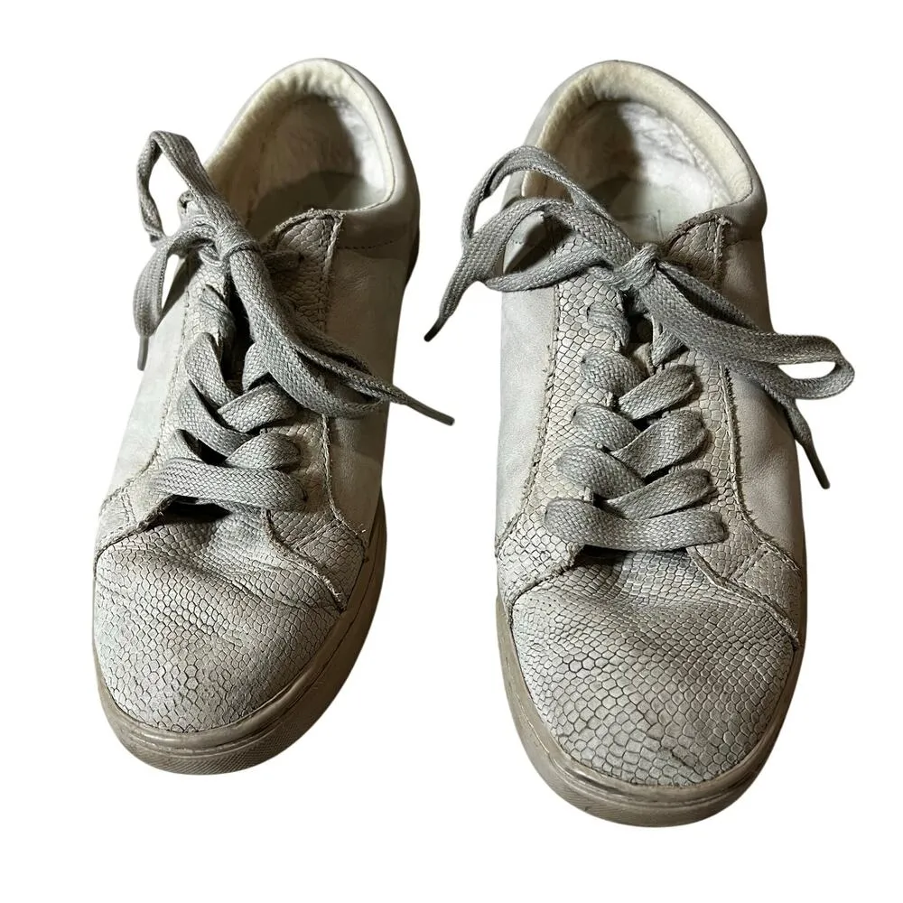 UGG Karine Snake Women's Lace up Leather Sneakers Size US 7 EU 28 Beige - Image 3