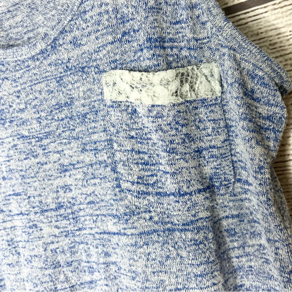 Dearfoams Heather Blue Lace Pocket Sleep Pajama Tank Top Sleeveless Size Small - Image 3