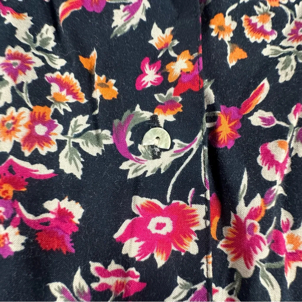 Kathie Lee • Vintage Button Front Floral Midi Long Skirt Size 12 Womens Pink - Image 4