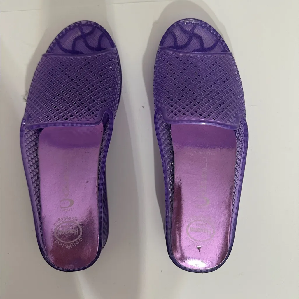 Jeffrey Campbell Purple Jelly Platform Sandals Retro Y2K Size 39 (US 8) - Image 2