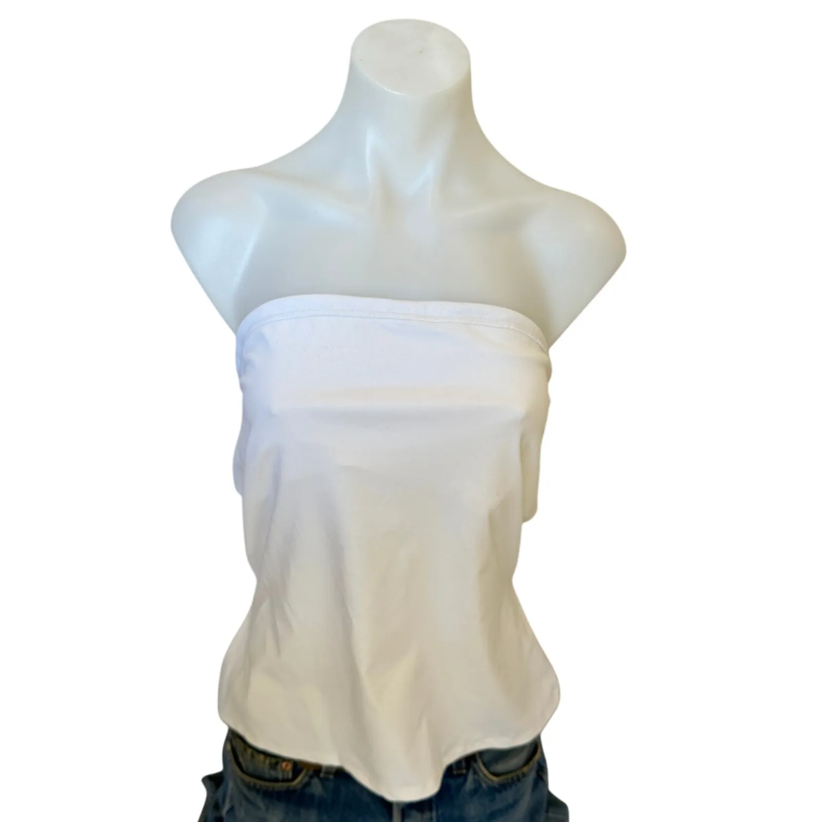 525 America White Tube Top LARGE Long Strapless Bodycon Bandeau Revolve $68 NEW - Image 4