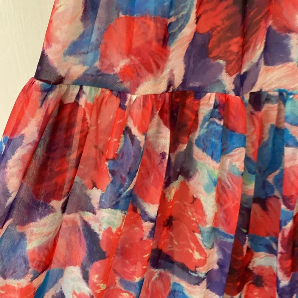 PatBO Violet V Neck Flutter Sleeve Maxi Dress in Size 0 NWT Cherry Maxi Ties New Red - Image 17