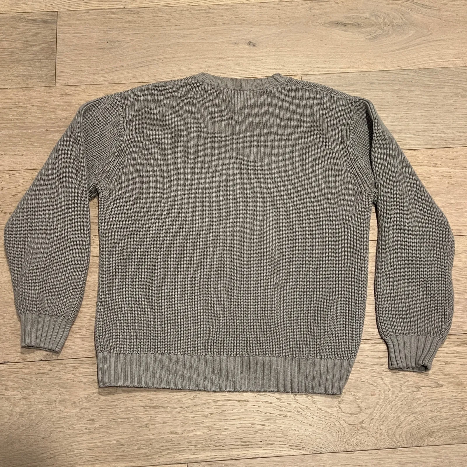 Zara Crewneck Taupe Gray Knit Sweater Oversized Size L Women - Image 2