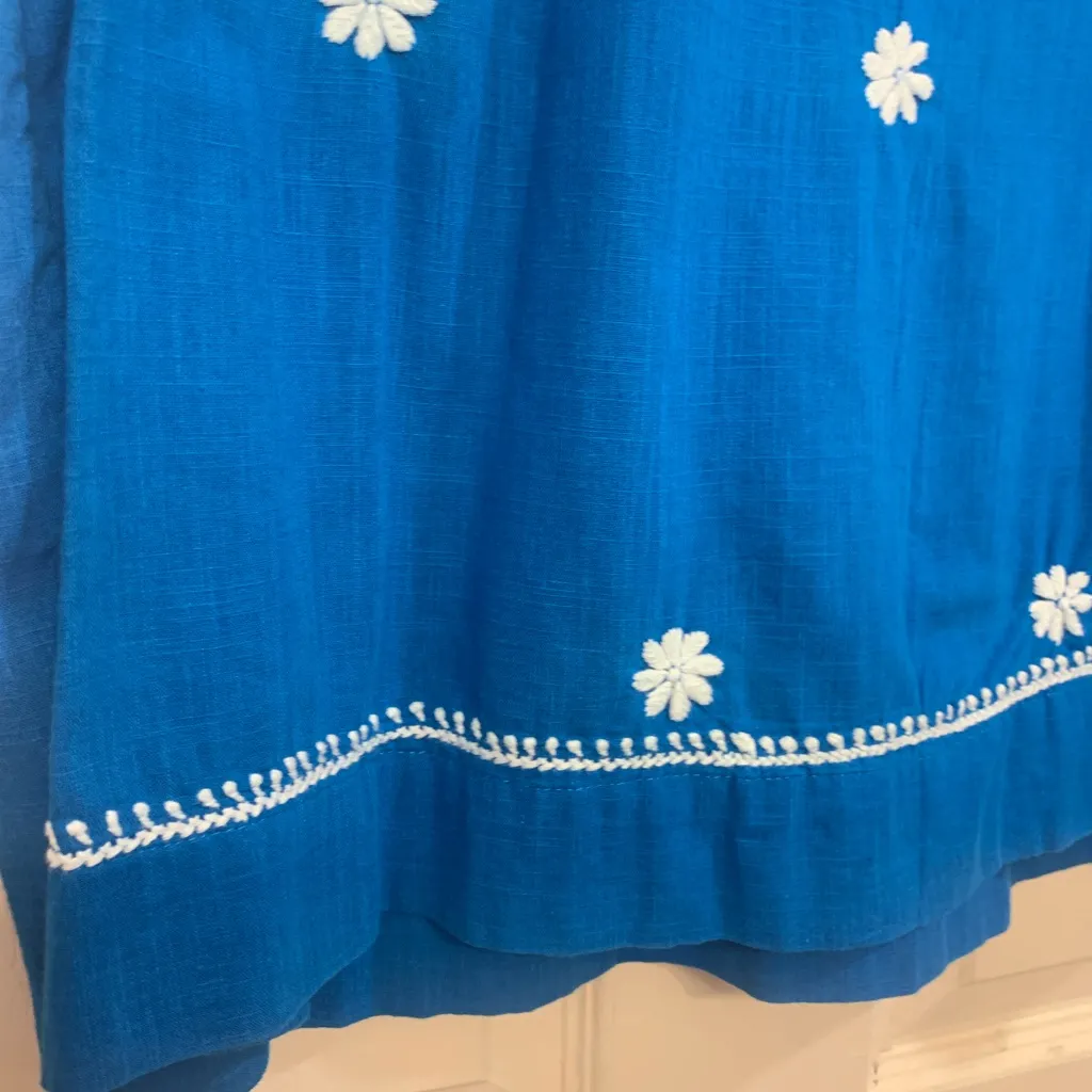 Mexican Aqua Embroidered Mini Dress. 2592 Blue Size undefined - Image 2