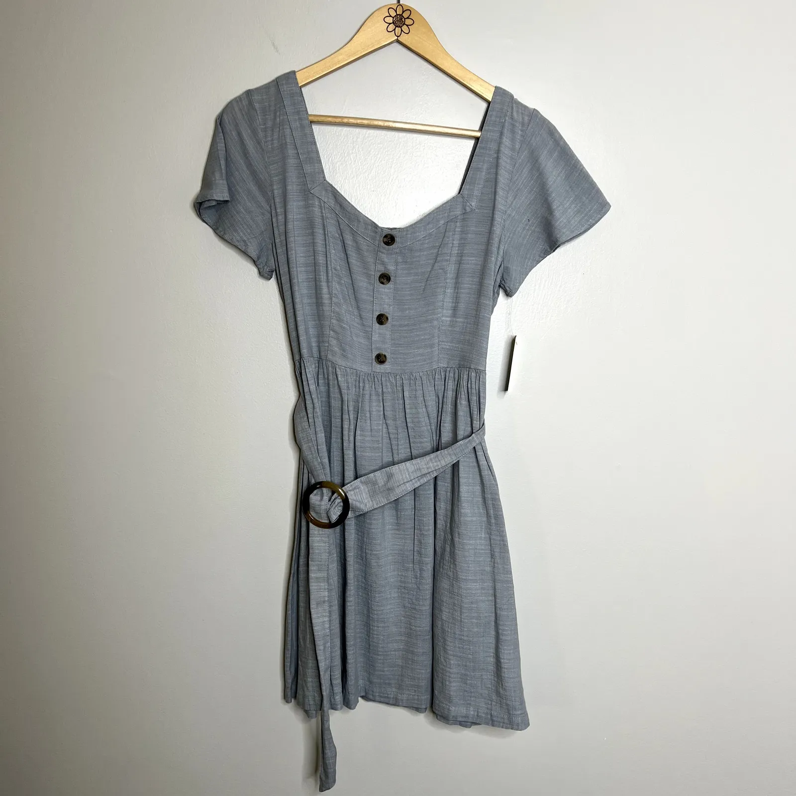 SO Circle Buckle Short Sleeve Dress - Image 4