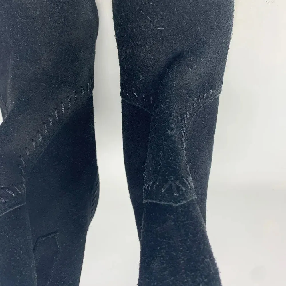 Rebecca Minkoff Bianca Wedge Booties Black Suede‎ - Image 4