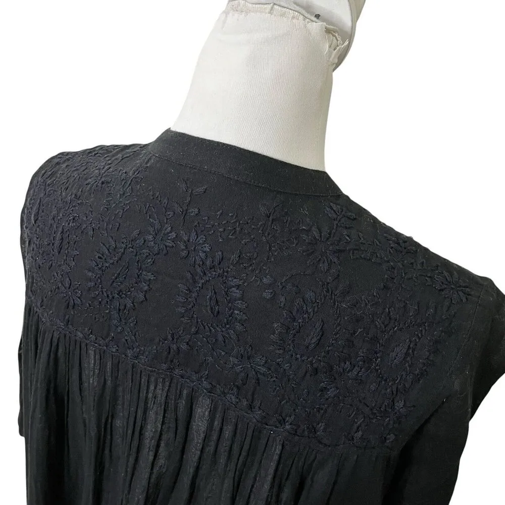 Roberta Roller Rabbit Lucknow Serafina Tunic Top Blouse Black Women’s Size S - Image 6