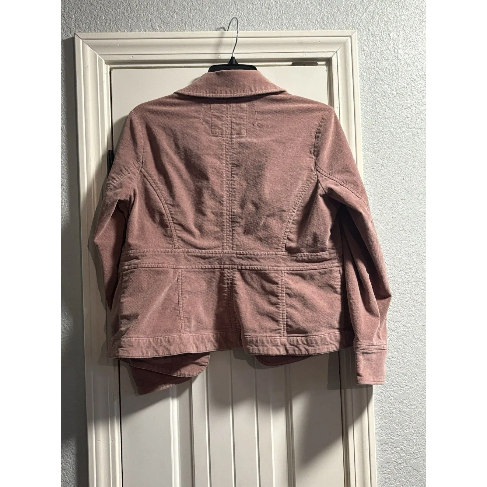 Sonoma Button Up Collared Jacket Pink Suede Petite Medium Romantic Renaissance - Image 7