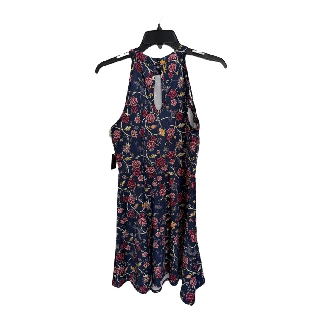 No Boundaries Navy Floral Mini Dress Keyhole Back Size Large Juniors NWT - Image 5