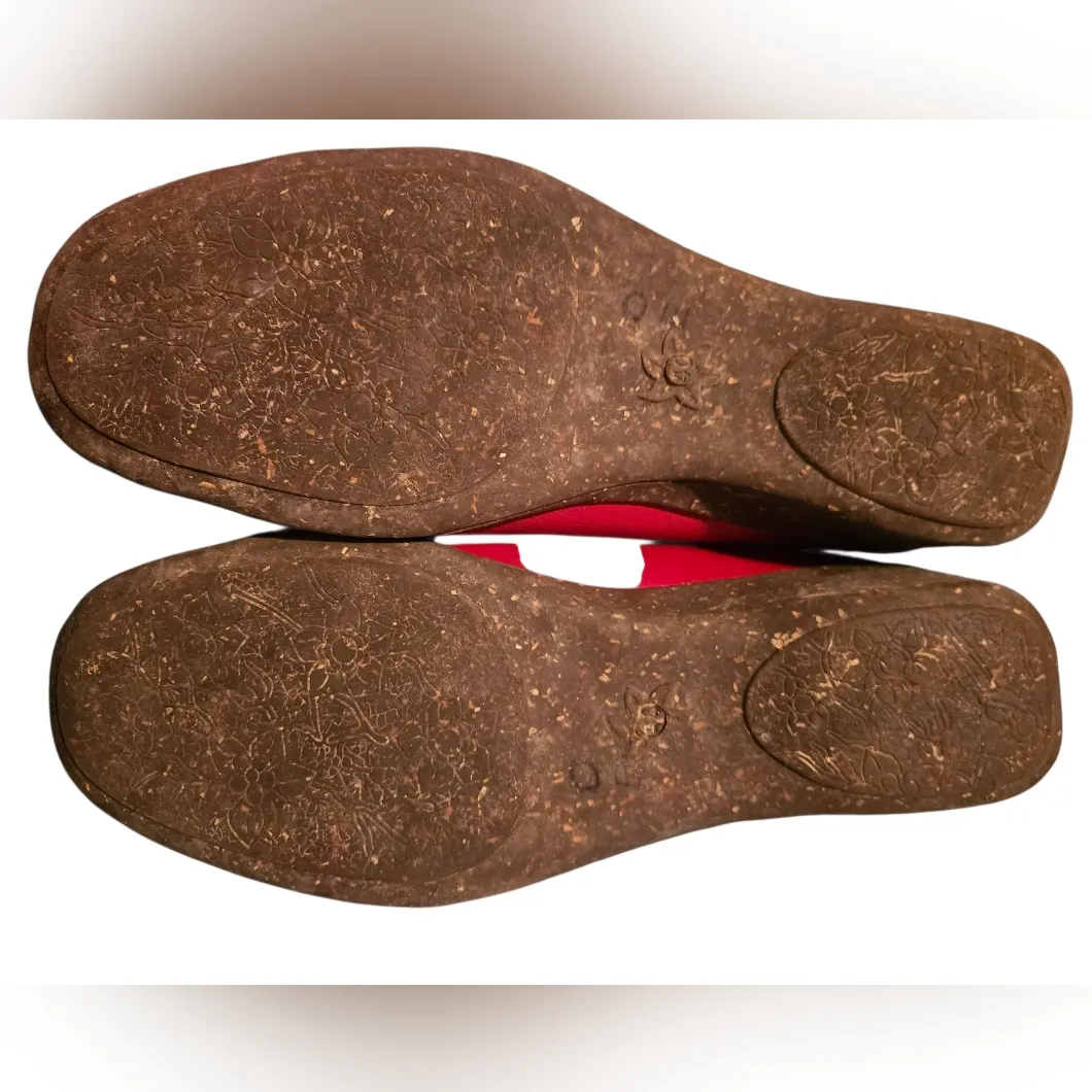Mabacol Handmade Seed Sole Mola Slide On Flats Size 40 Red - Image 2