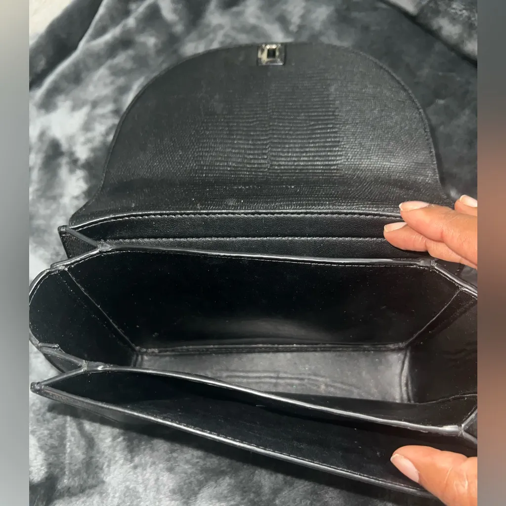 Rebecca Minkoff Love Too Black Leather Embossed Crossbody Handbag - Image 7