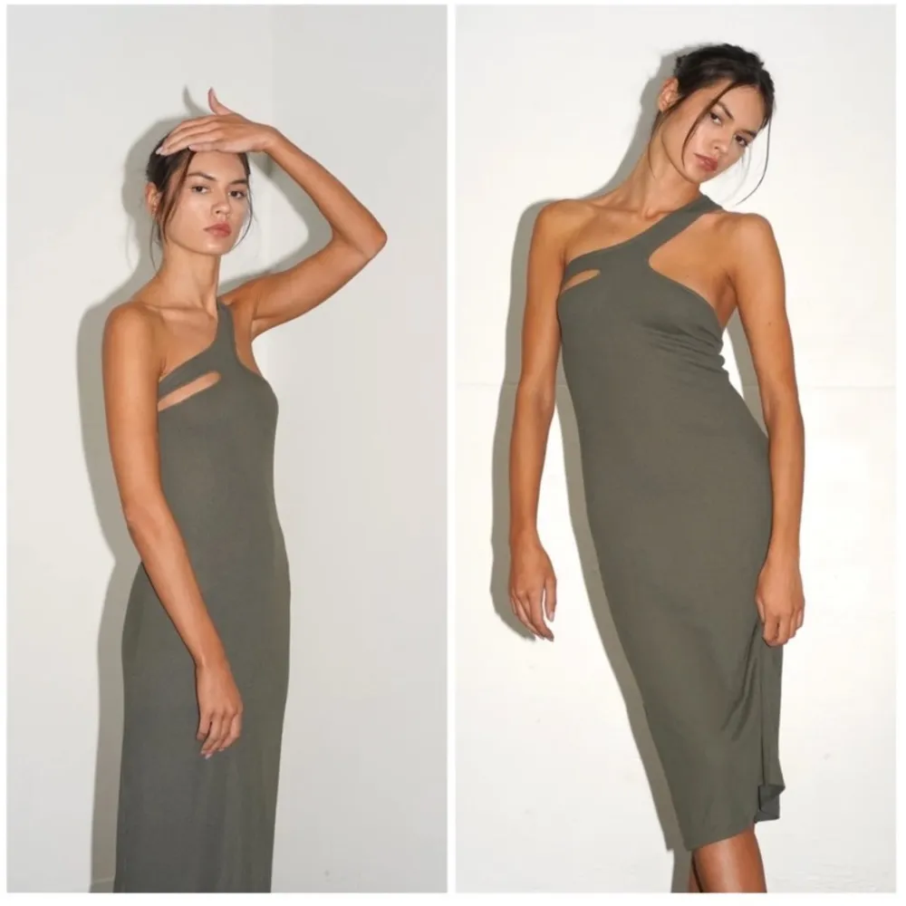 NWOT LNA Revolve Etten Rib Dress in Olive Green Size XL - Image 3