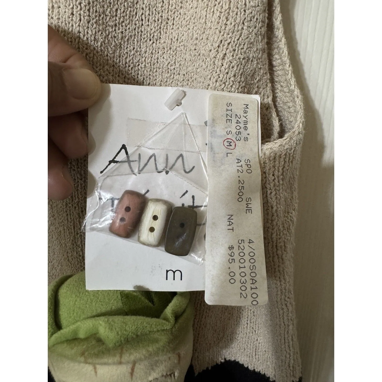 Grannycore‎ Shabby Chic Sweater Vest M Knit button Up Unique Patten Ann Trinity Size M - Image 2