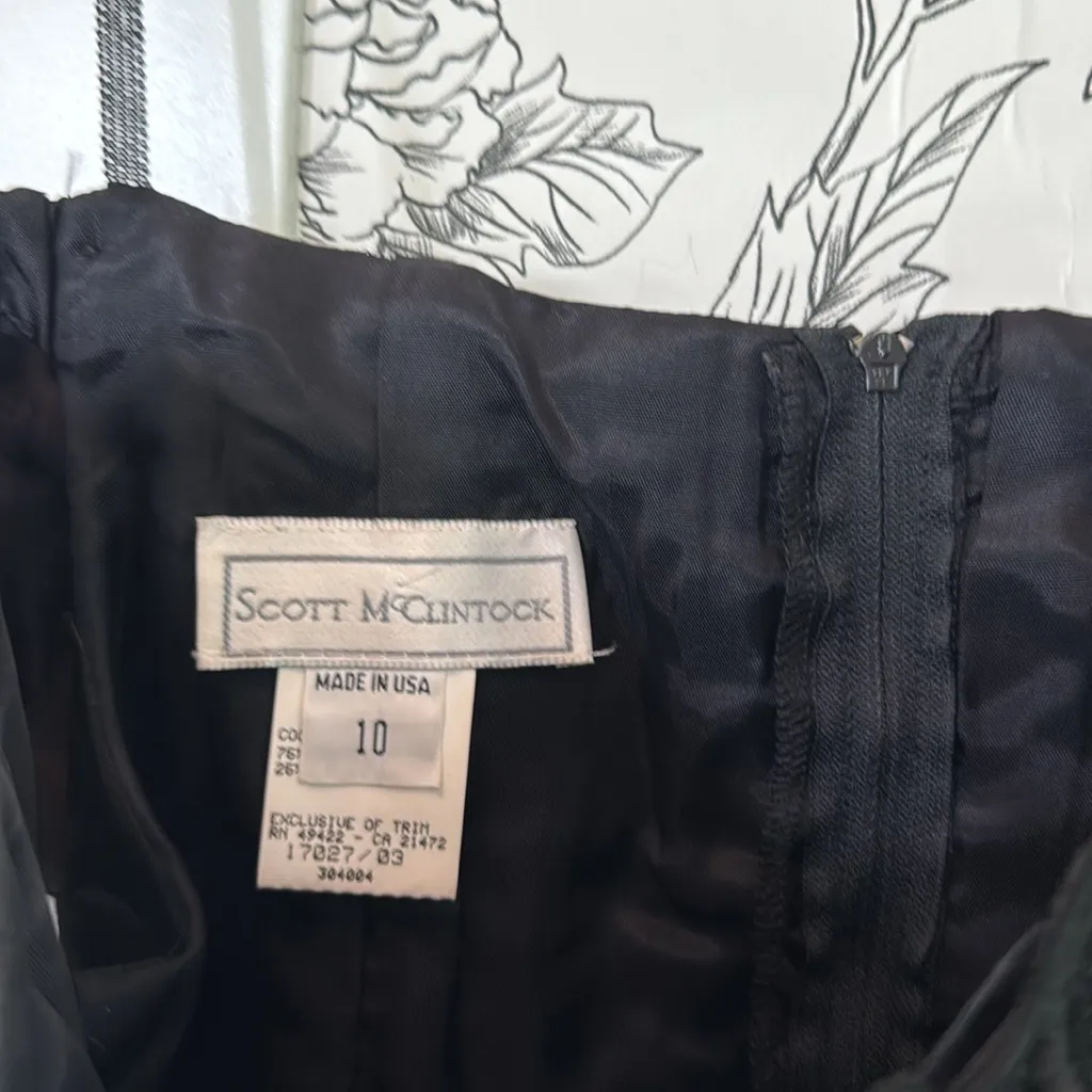 Scott McClintock vintage bedazzled jacquard goth pencil dress Black Size 10 - Image 4