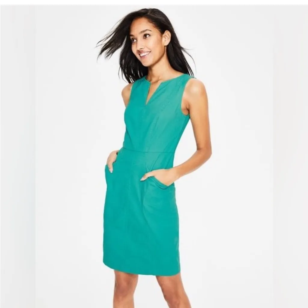 Boden Helena Chino Sheath Dress in an "Iceberg" teal/turquoise - Image 3