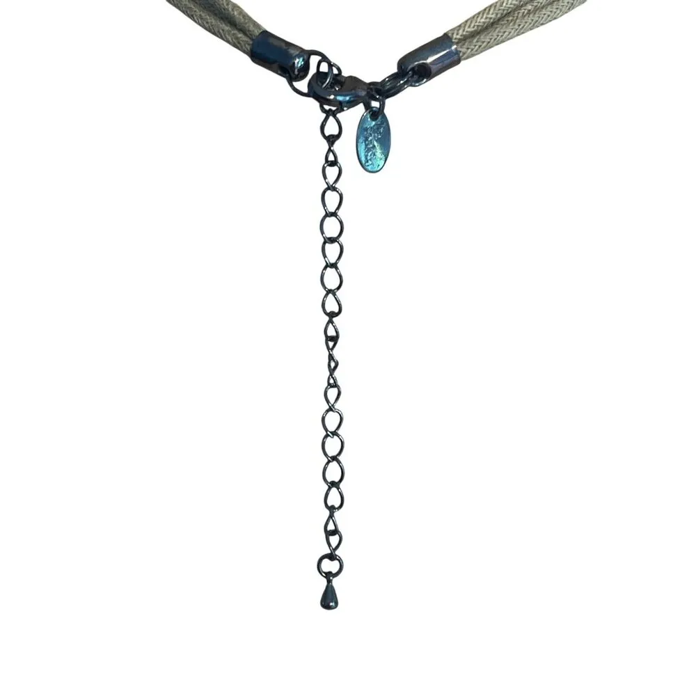 Lia Sophia Harvest Moon Necklace Multi Cord Mother of Pearl Seed Bead Adj 17" - Image 4