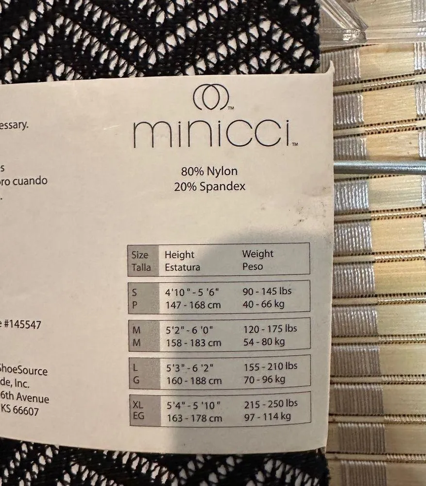Minicci Black Chevron Tights Size Medium New in Package - Image 8