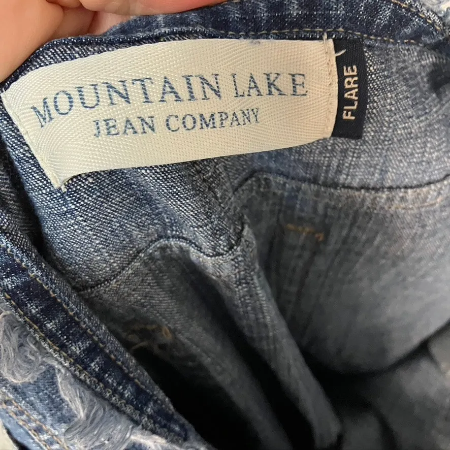 Mountain Lake Jean Company Raw Edge Womens 14 Jeans Flare 100% Cotton‎ 80's Blue - Image 11