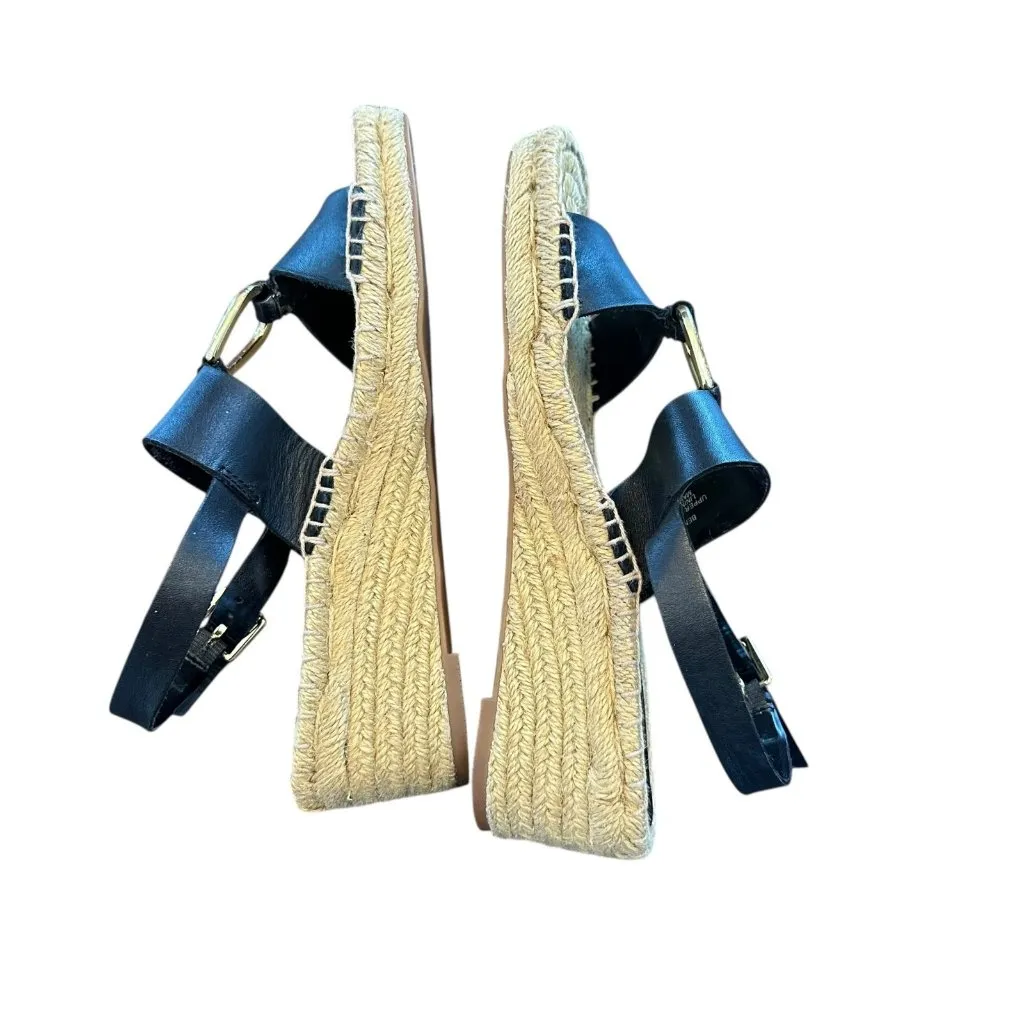 Lauren Ralph Lauren Black Leather Espadrille Sandals Women's Size 8.5 B - Image 5