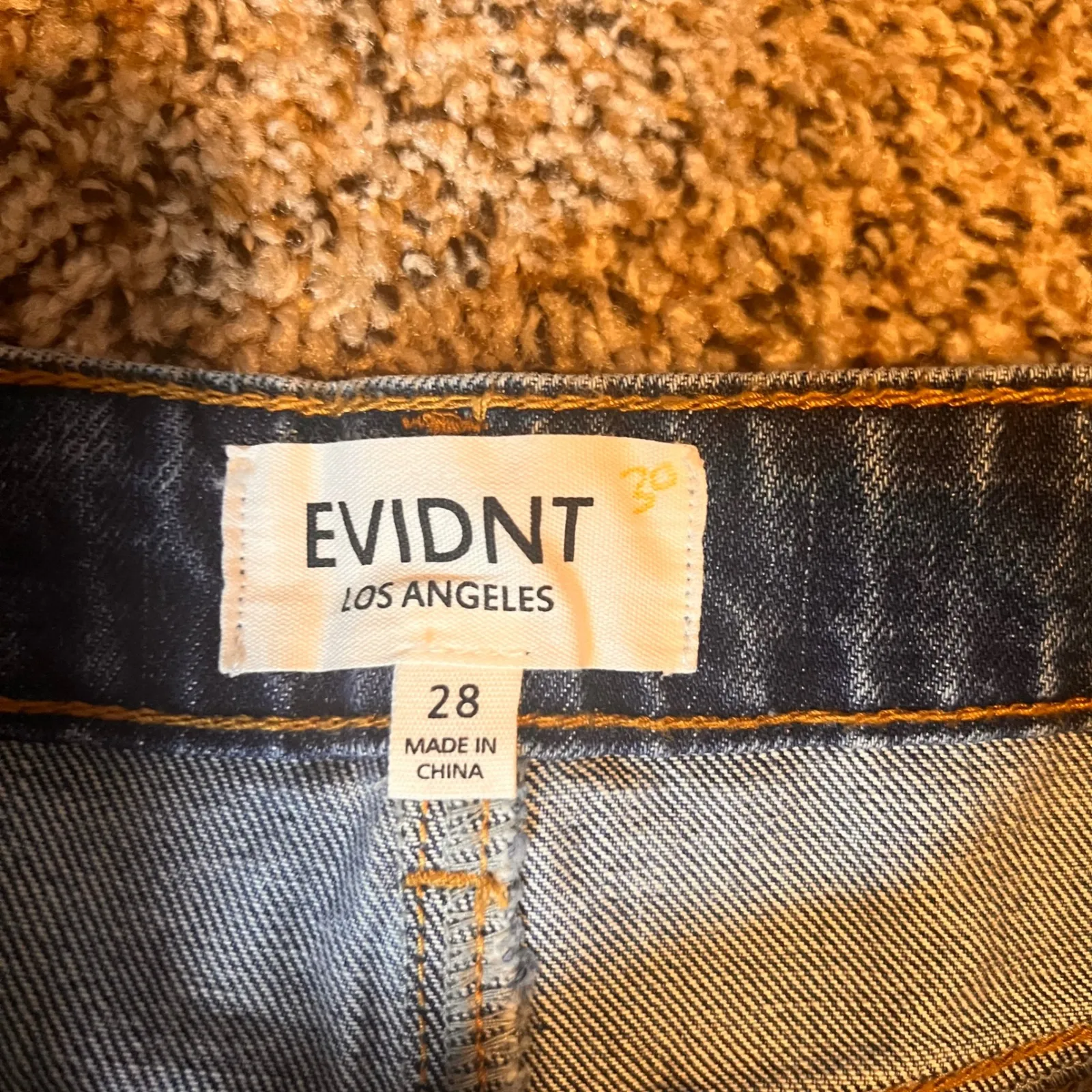 EVIDNT LA Distressed Jeans High Rise Straight Leg Denim Size 28 - Image 3