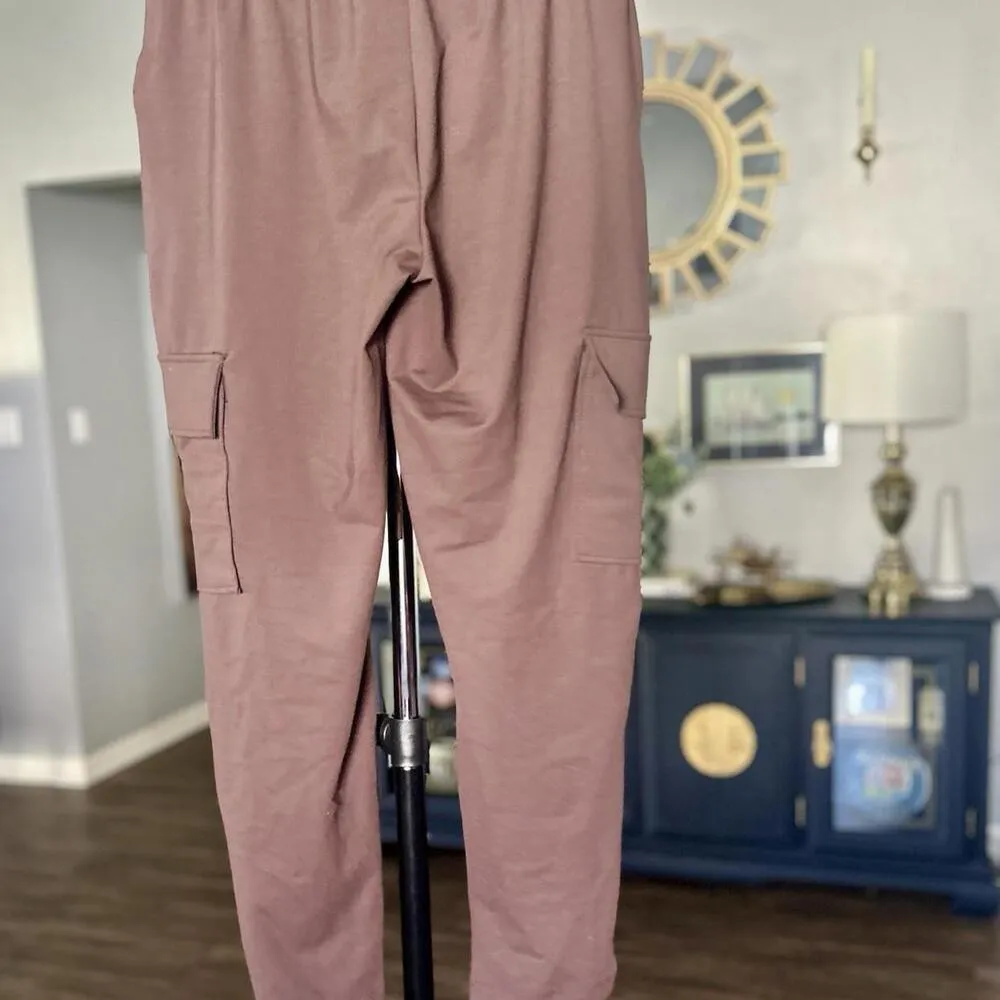 Rachel Zoe Relaxed Fit Mid-rise  Women's S Cargo Style Jogger Pant Brown - Image 2