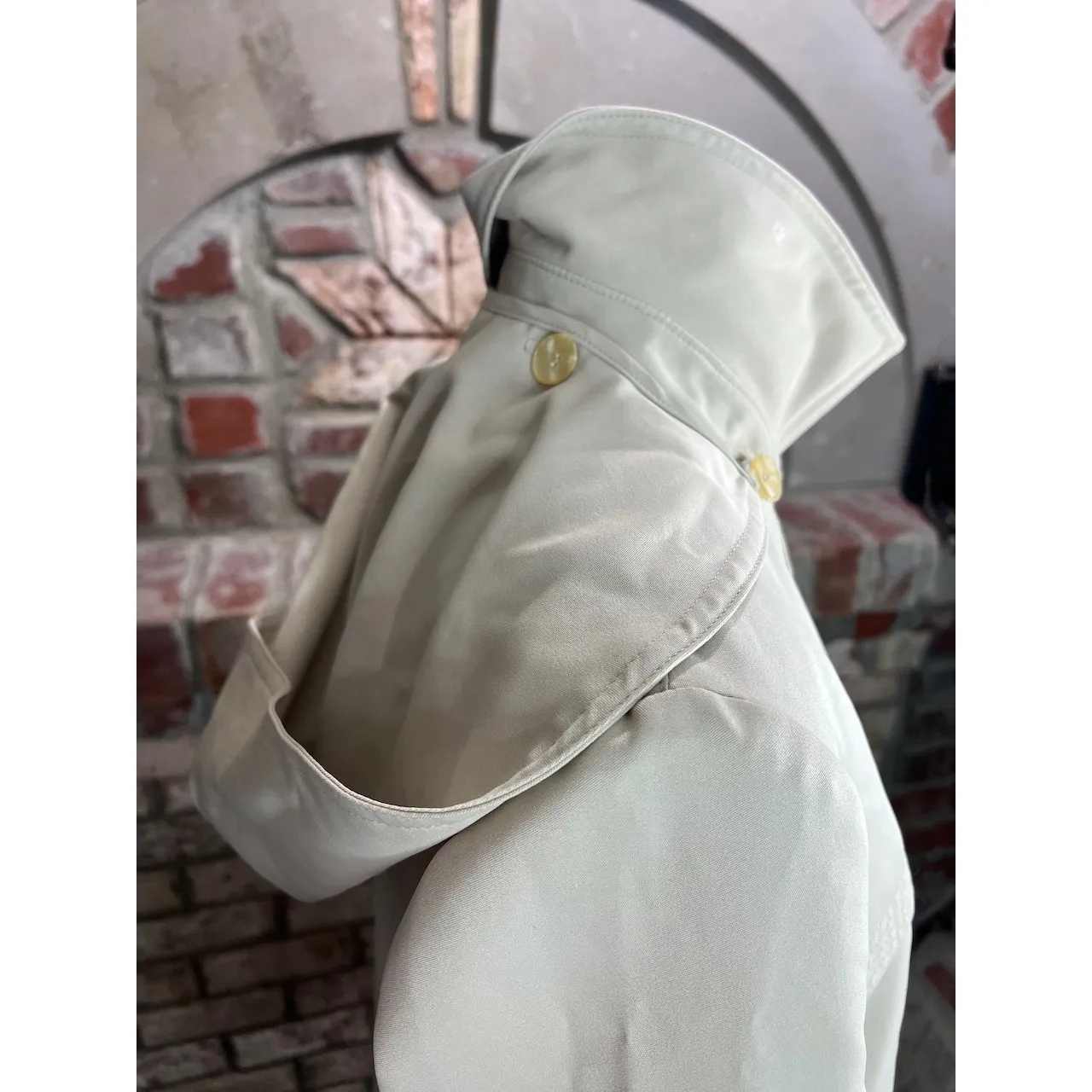 Trench coat short button off hood Tan Size M - Image 8