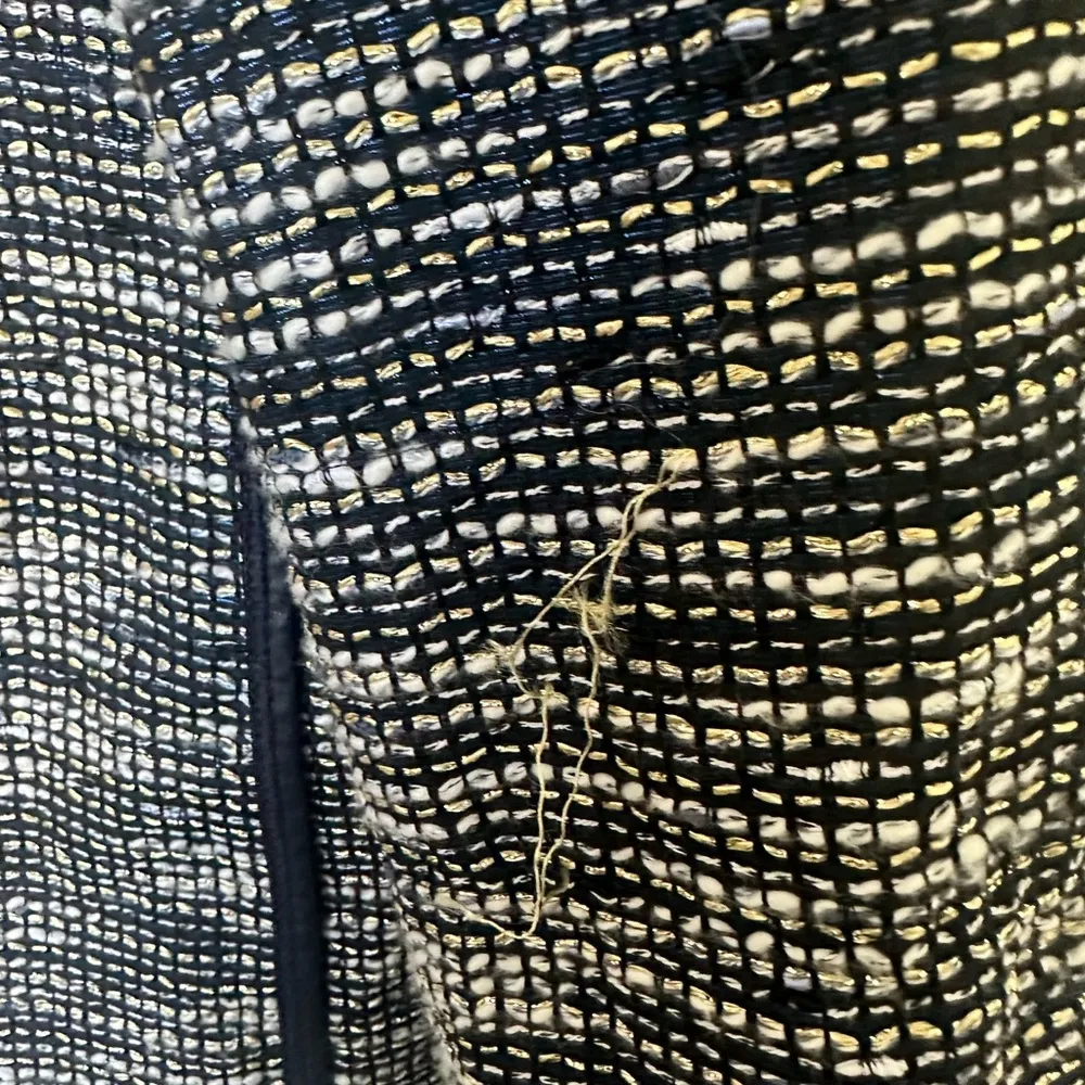 Lafayette 148 Womens Dane Textured Metallic Jacket Outerwear Navy Medium $689 - Image 6