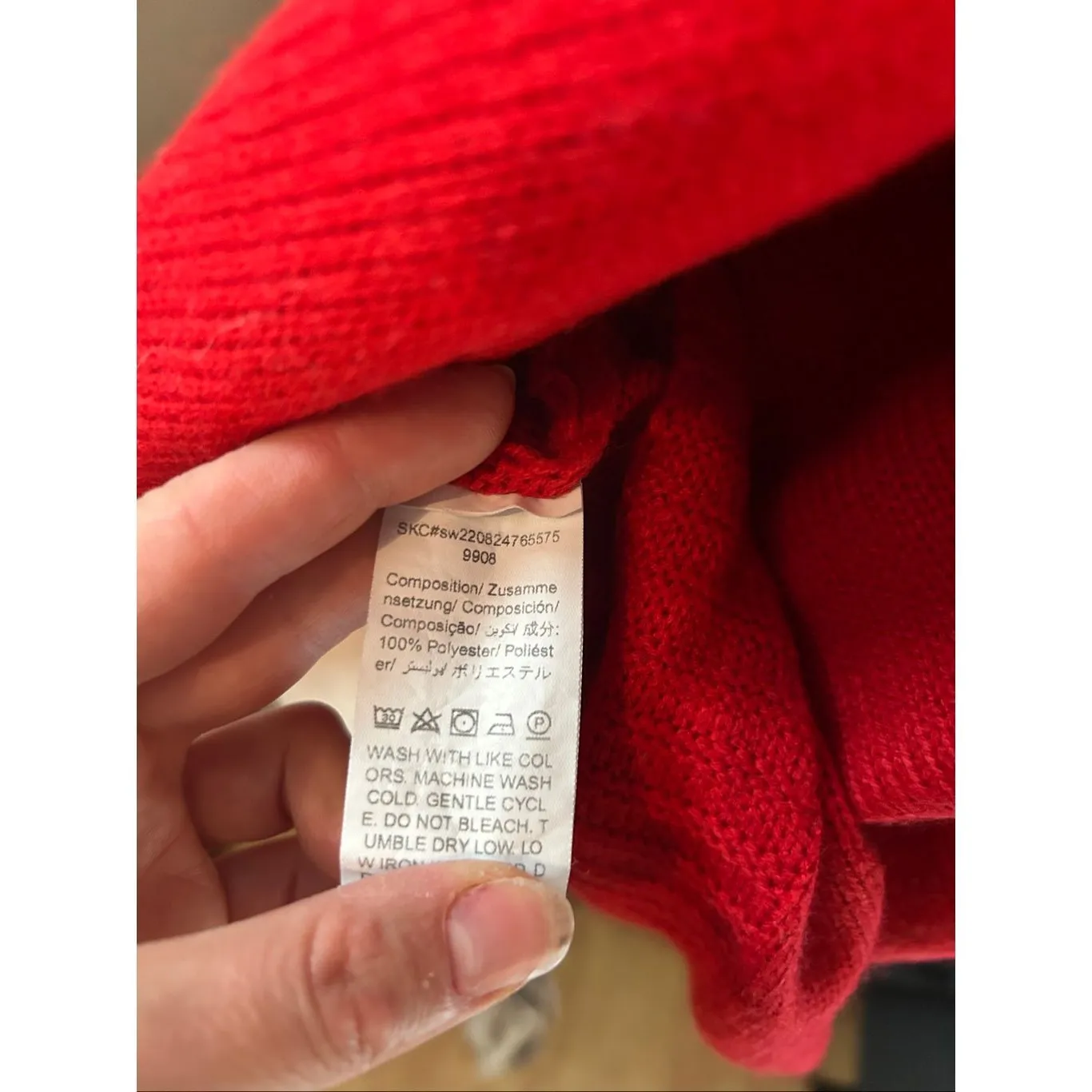 Red Christmas sweater turtleneck oversized size small - Image 5