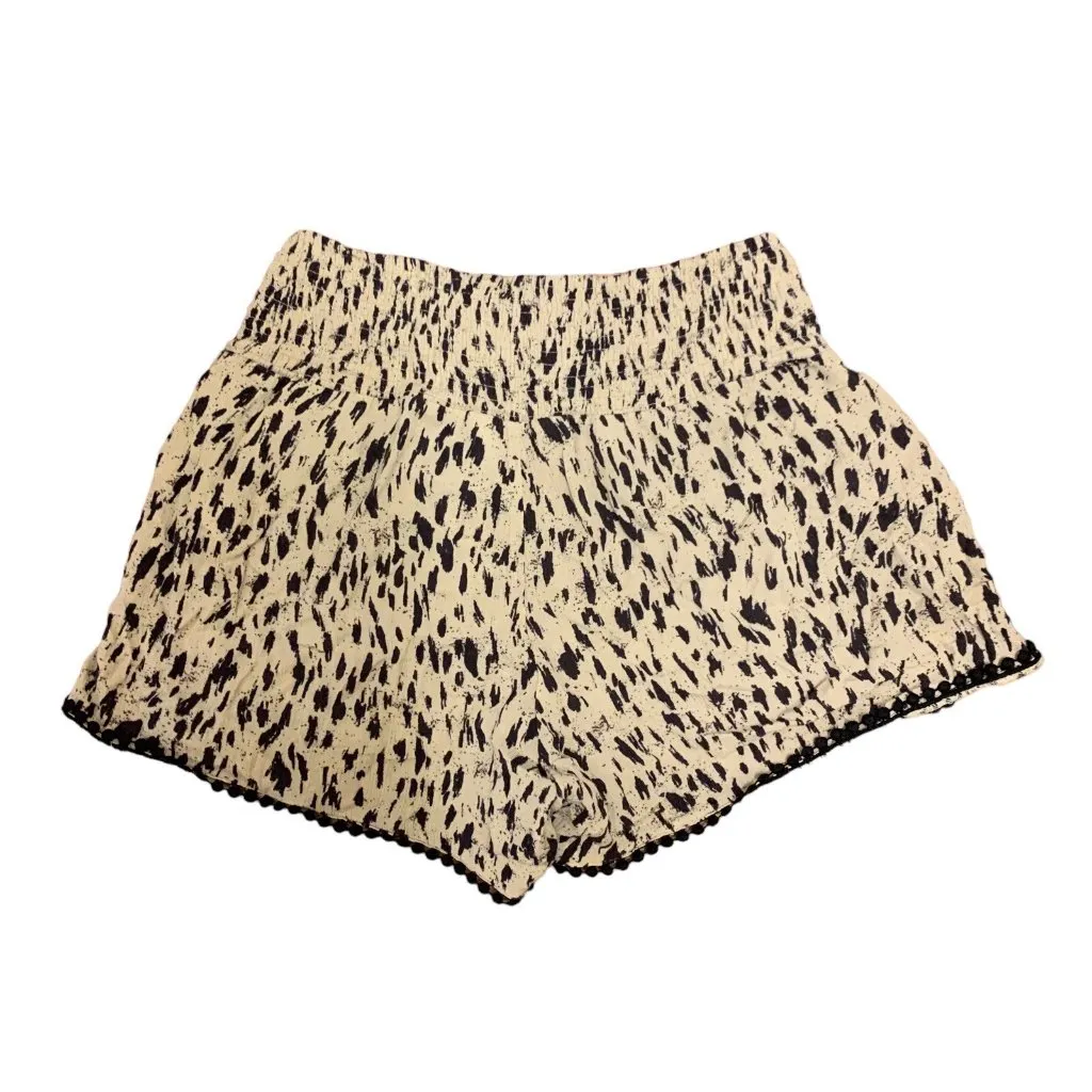 Three Dots XS Tan Leopard Print Pull On Shorts Casual Lounge Soft - Image 2