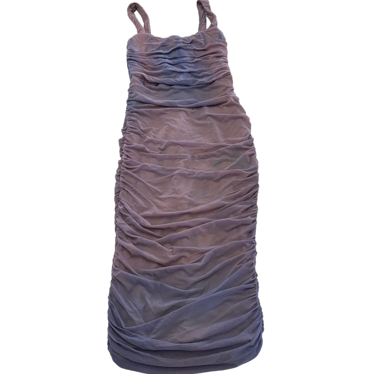 Nookie Dress Womens Medium Blue Purple‎ Vision Midi Mesh Corset Square Neck - Image 2