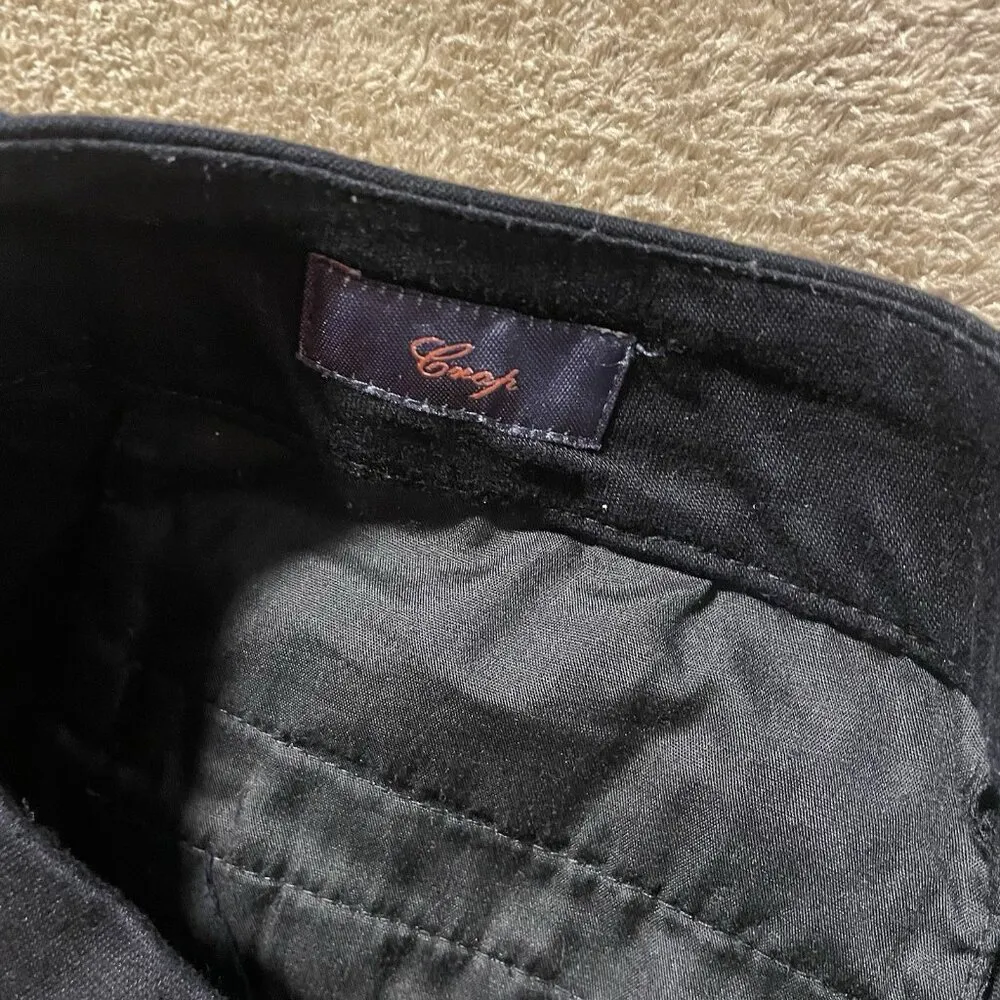 St John's Bay Pants Women's 12 Cropped Capri Black Stretch Cuffed Cotton Casual - Image 3