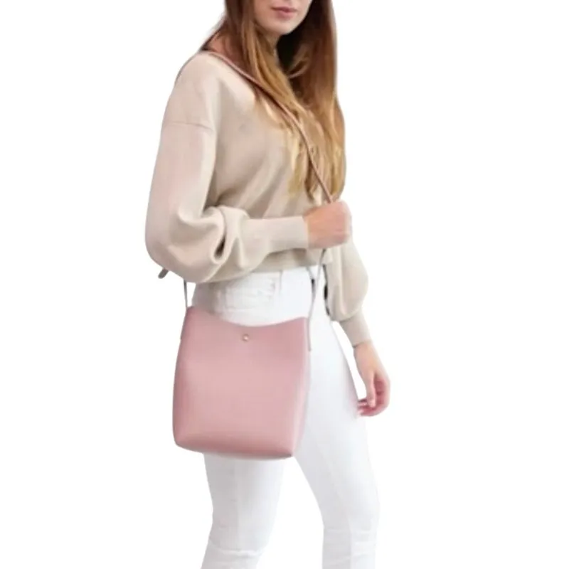 SAMARA Medium Shoulder Crossbody Bag In Peony Pink Classic Feminine Preppy Fairy - Image 3
